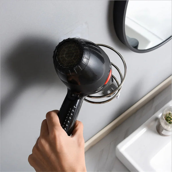 Stainless Steel Hair Dryer Holder Wall Mounted No Drilling Stainless Steel