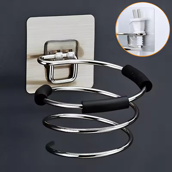 Stainless Steel Hair Dryer Holder Wall Mounted No Drilling Stainless Steel
